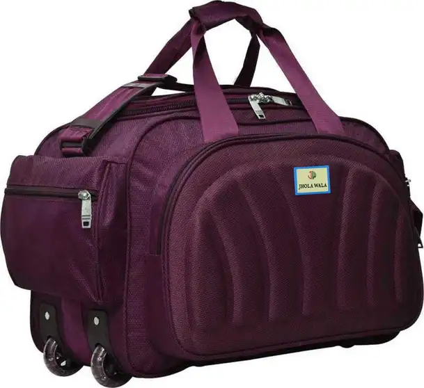 Expandable 65 L Duffle Bags Luggage With Trolley-Purple- Duffel With Wheels - Image 5