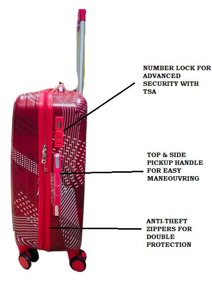 Da Tasche Flymate Paris Arist Hard Luggage (SMALL-20INCH(55CM), RED) - Image 2