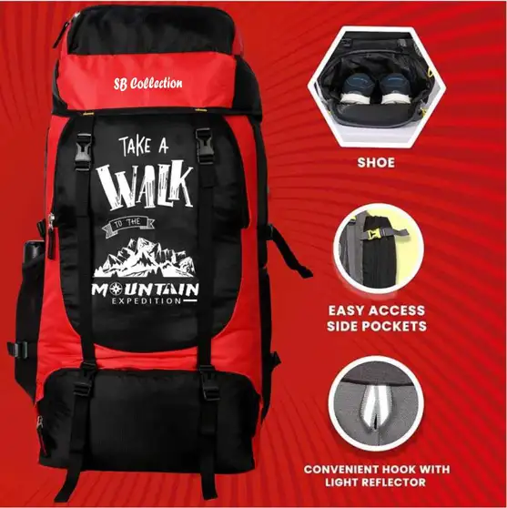Climate Proof Water Resistance 59L Color Red Rucksack Tracking Bags Rucksack - 59 L (Multicolor) - Image 5