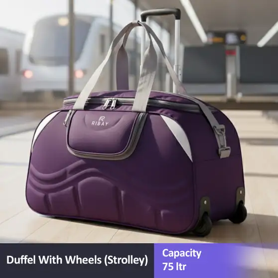 Duffel Bag - Luggage Travel with 2 wheels Duffel With Wheels Duffel With Wheels