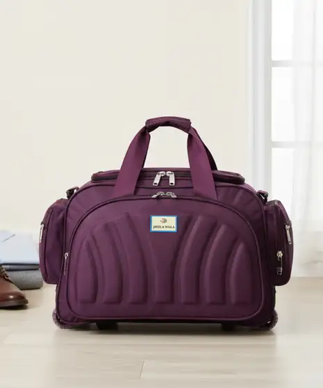 Expandable 65 L Duffle Bags Luggage With Trolley-Purple- Duffel With Wheels