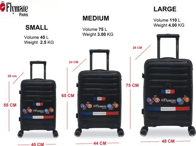 flymate paris Suitcase Combo (Black) - Image 3