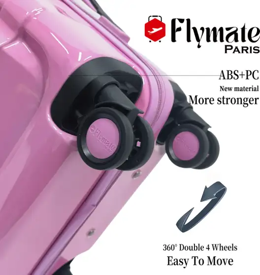 flymate paris Suitcase Combo (Pink) - Image 3