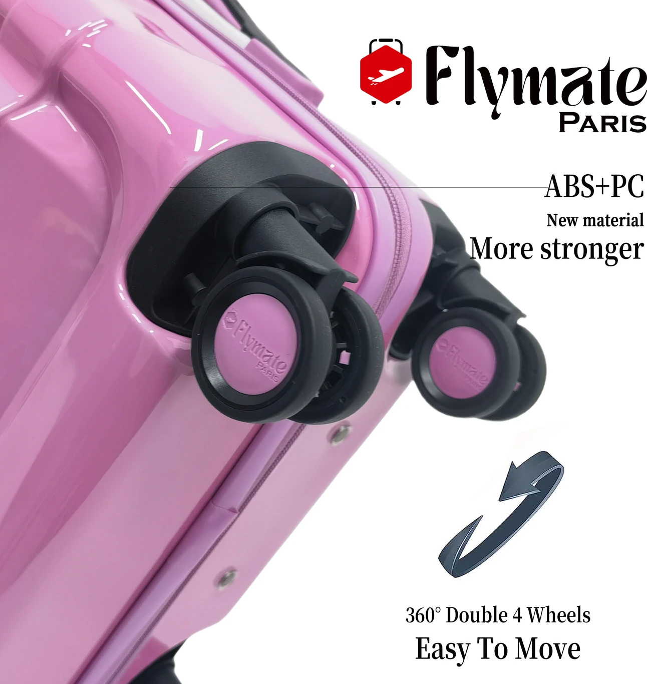 flymate paris Suitcase Combo (Pink) - Image 3