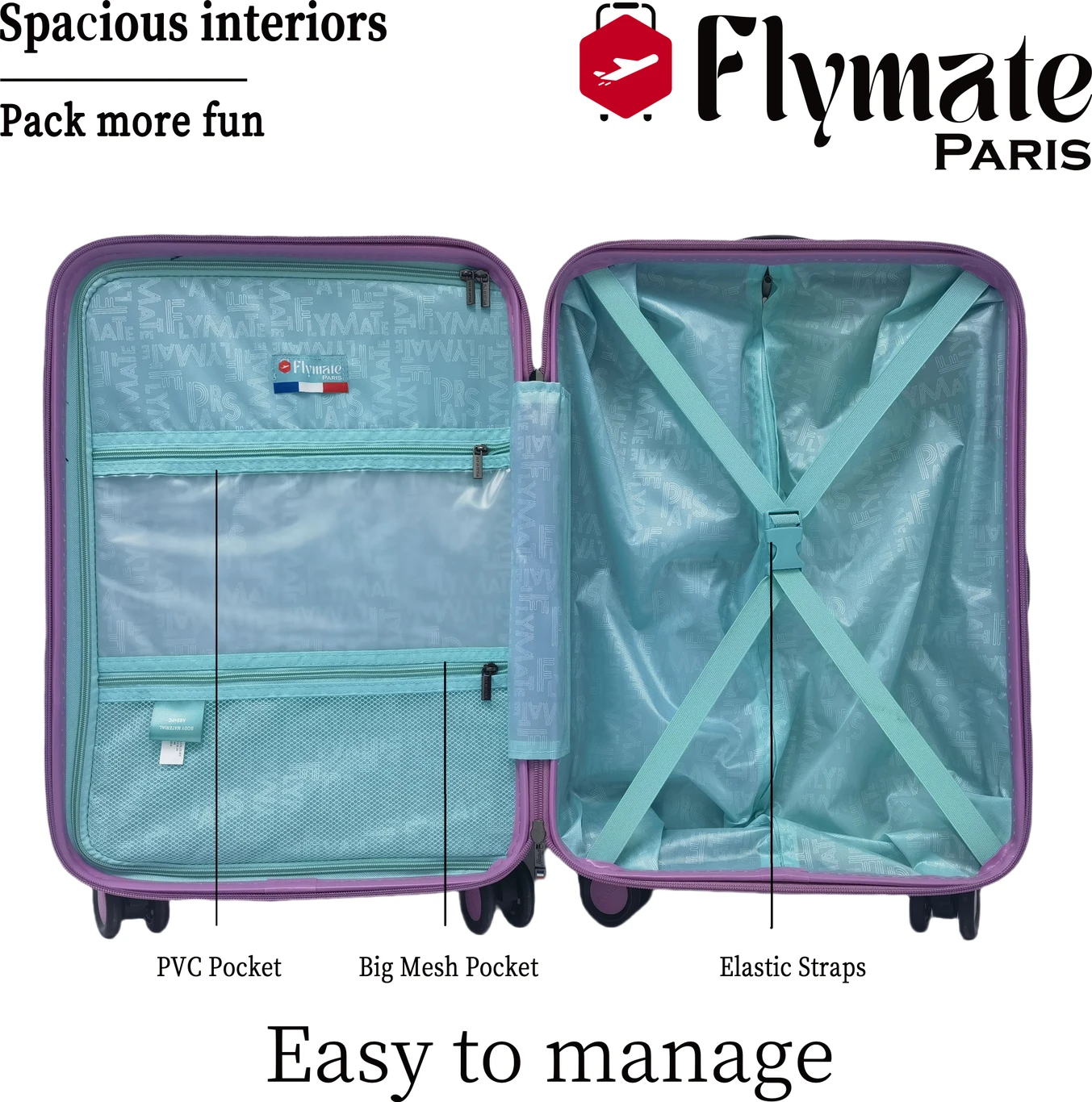 flymate paris Suitcase Combo (Blue) - Image 4
