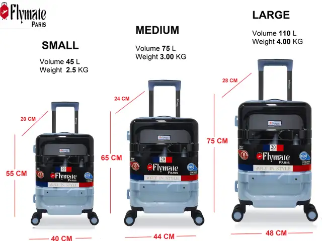 flymate paris Suitcase Combo (Blue) - Image 2