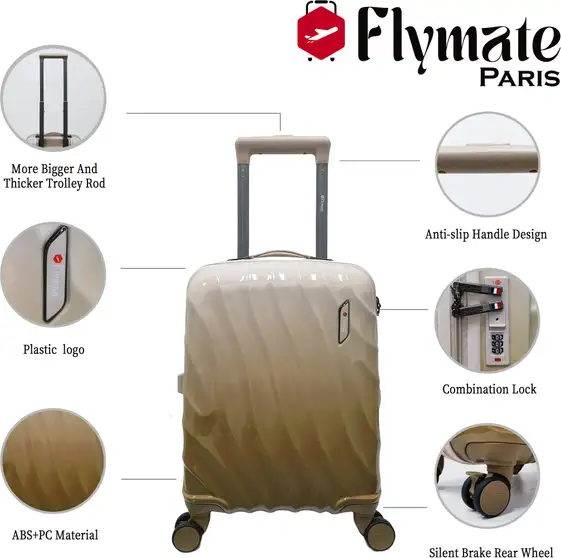 flymate paris Suitcase Combo (Brown) - Image 5