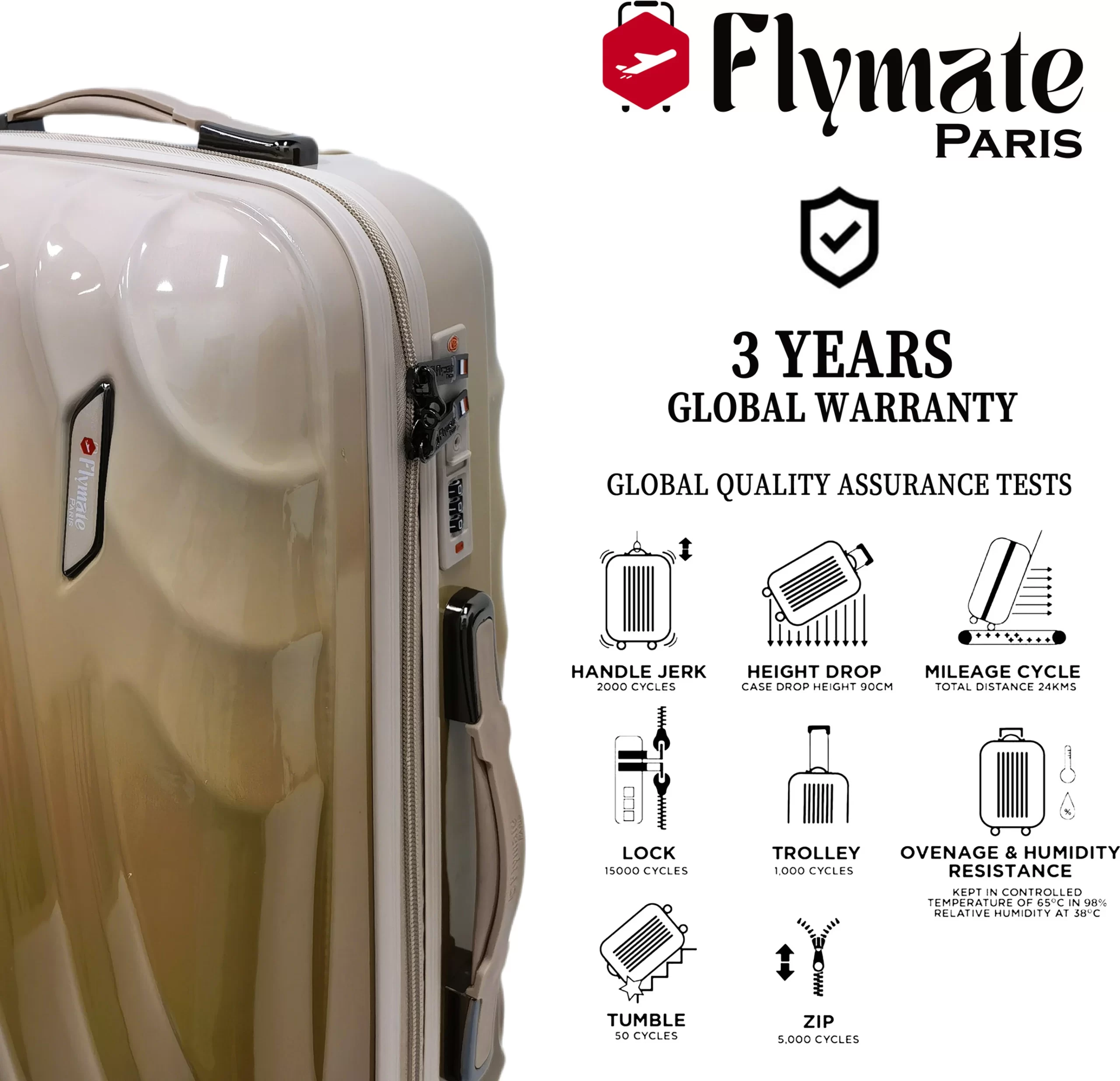 flymate paris Suitcase Combo (Brown) - Image 3