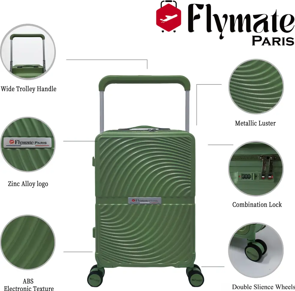 flymate paris Suitcase Combo (Green) - Image 3