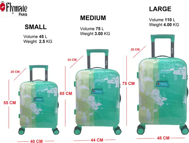 flymate paris Suitcase Combo (Green) - Image 2