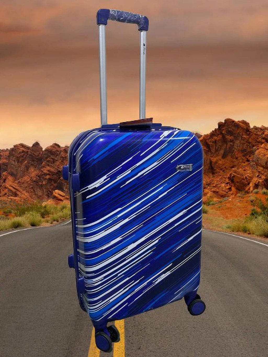 Large Check-in Suitcase (75 cm) 4 Wheels - STRIPES BLUE 28INCH - Blue - Image 2